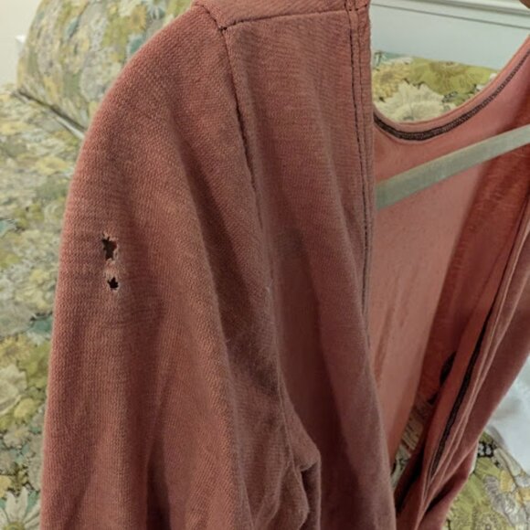 Small Desert Rose Bohemian Folk Long Sleeve Reversible Wrap Top with Flaws - Picture 4 of 7